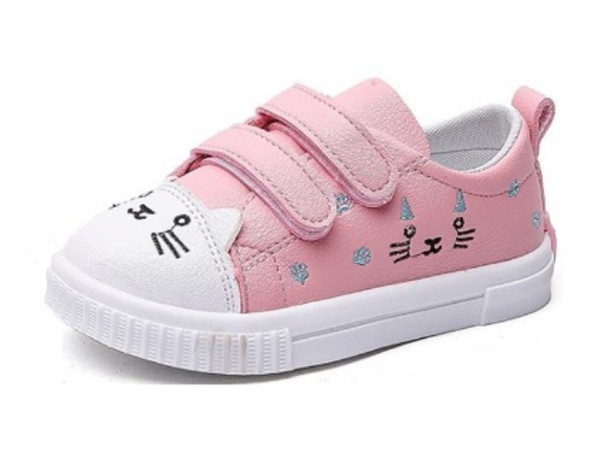 Mädchen-Sneaker mit Katze rosa 22