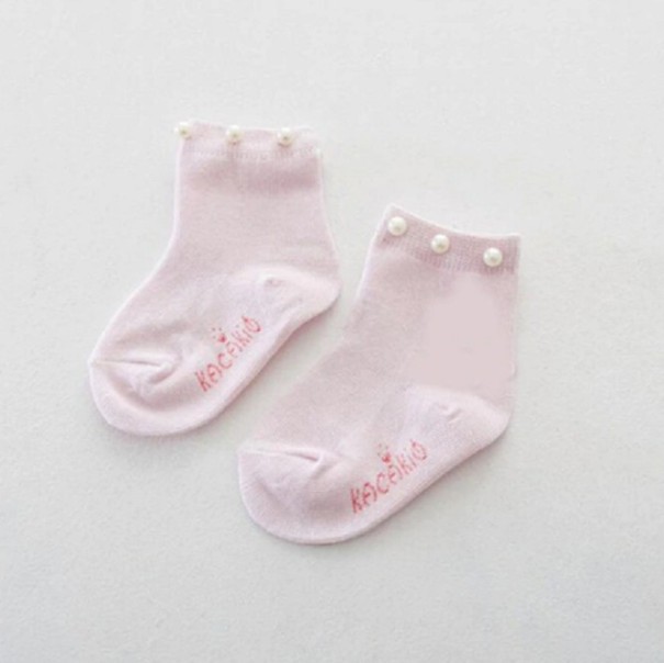 Mädchen-Socken mit Perlen rosa 4-7 Jahre