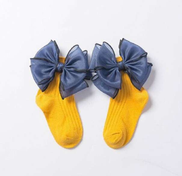 Mädchen-Socken mit Schleife gelb 7-9 Jahre