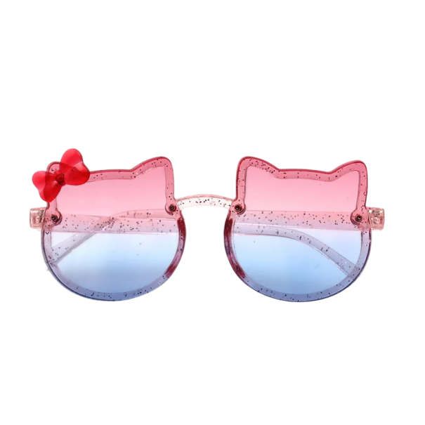 Mädchen Sonnenbrillen Glitzernde Brillen in Katzenkopf-Form 124 x 16 mm Stilvolle Kinderbrillen UV-Schutz Leichter Rahmen Sommerbrillen rosa
