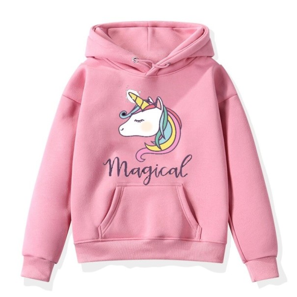 Mädchen-Sweatshirt mit Einhorn rosa 6 B
