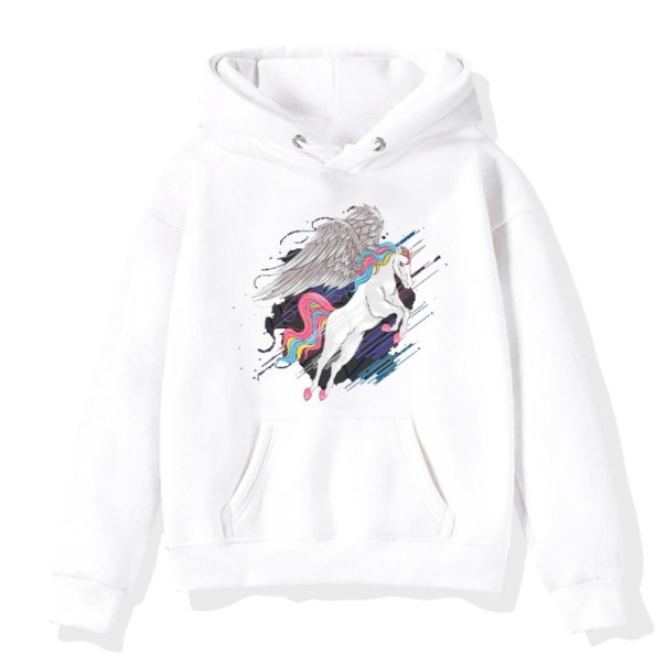 Mädchen-Sweatshirt mit Einhorn weiß 2 A