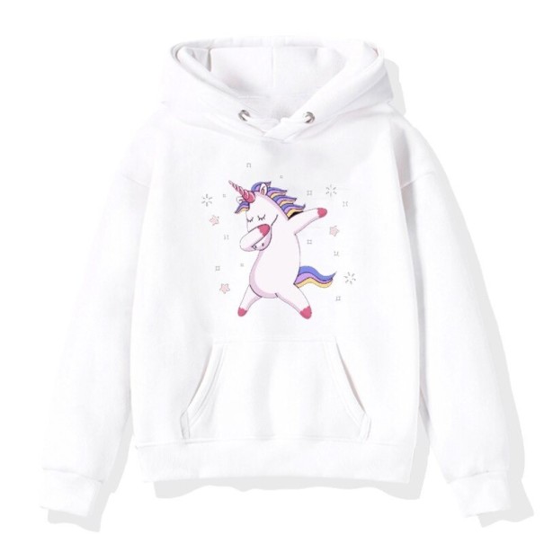 Mädchen-Sweatshirt mit Einhorn weiß 4 D