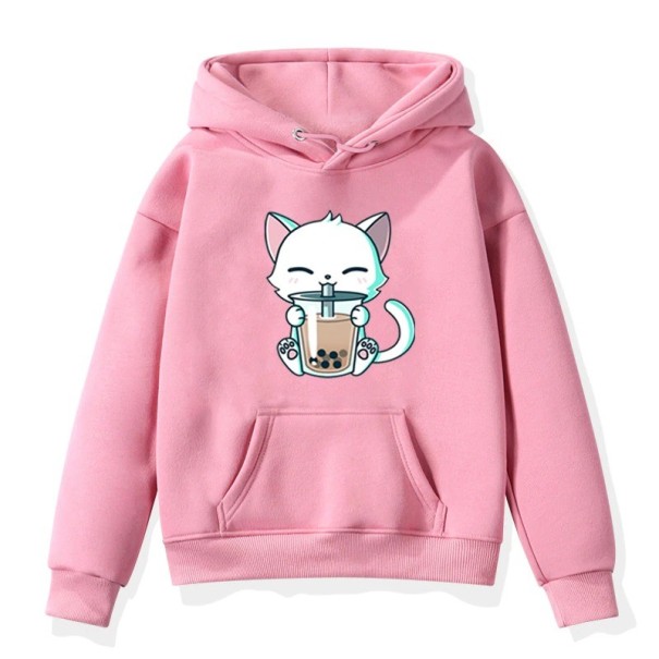 Mädchen-Sweatshirt mit Katze rosa 2 A