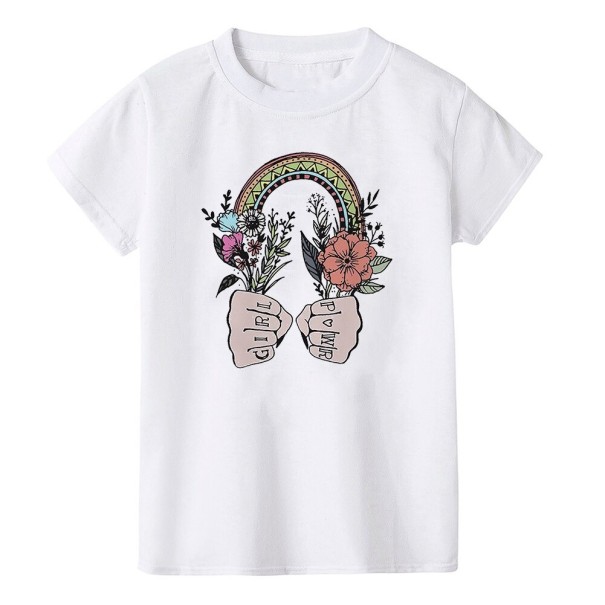 Mädchen-T-Shirt B1613 weiß 6-12 Monate