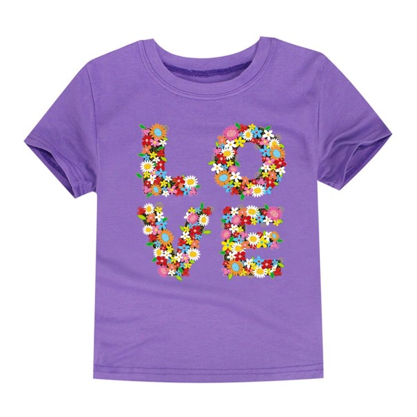 Mädchen-T-Shirt LOVE J3289 lila 12