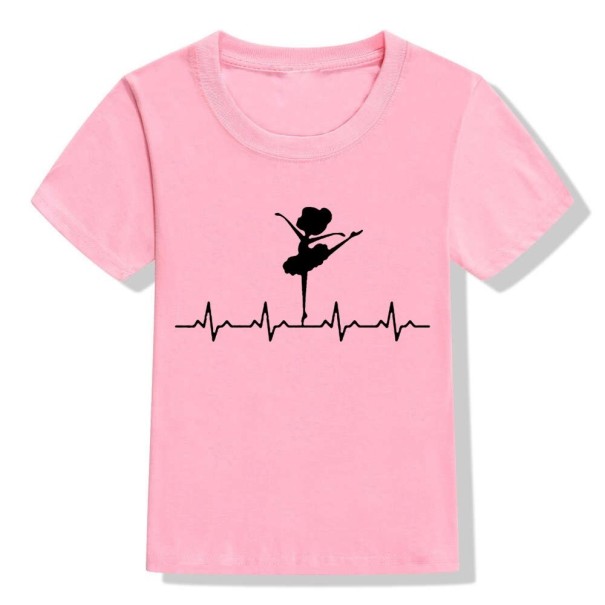 Mädchen-T-Shirt mit Ballerina rosa 4 C
