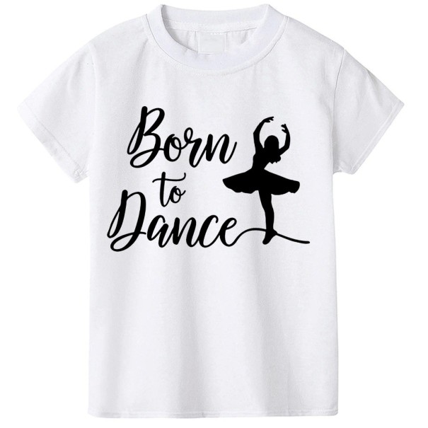 Mädchen-T-Shirt mit Ballerina weiß 10 A