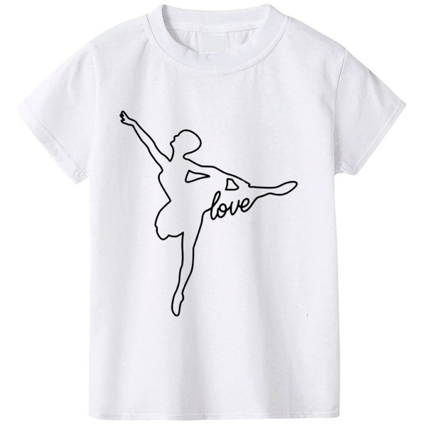 Mädchen-T-Shirt mit Ballerina weiß 4 B