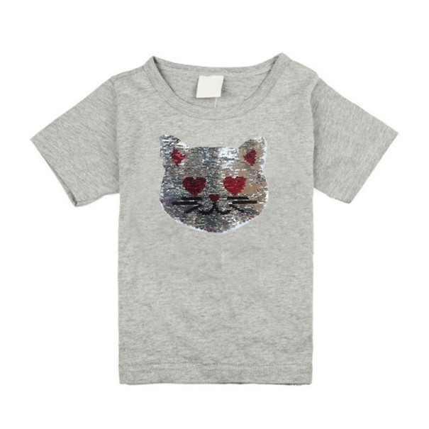 Mädchen-T-Shirt mit einer Katze J465 12 C