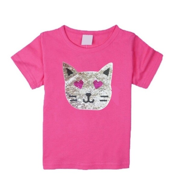 Mädchen-T-Shirt mit einer Katze J465 8 I