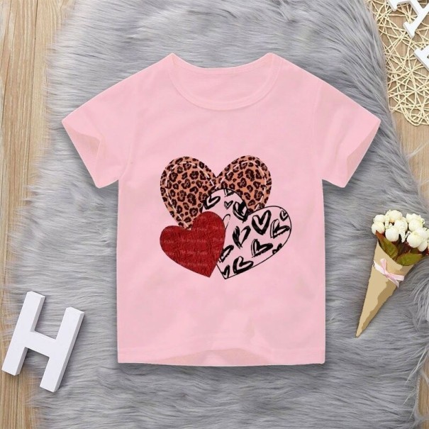 Mädchen-T-Shirt mit Herz B1583 rosa 6 D