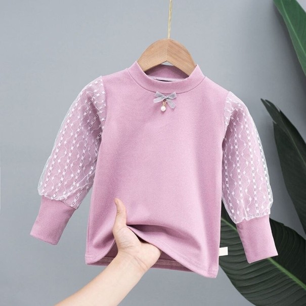 Mädchen-T-Shirt mit langen Ärmeln B1648 12-18 Monate B