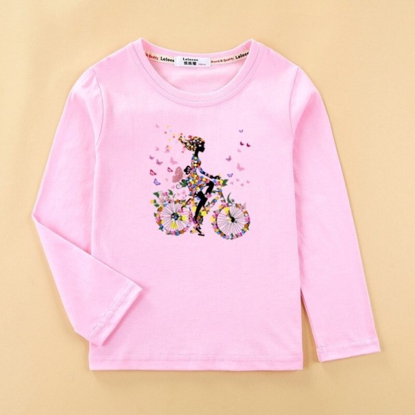 Mädchen-T-Shirt mit langen Ärmeln T2507 rosa 6