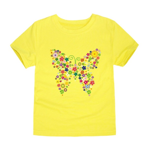 Mädchen-T-Shirt mit Schmetterling J3290 gelb 10