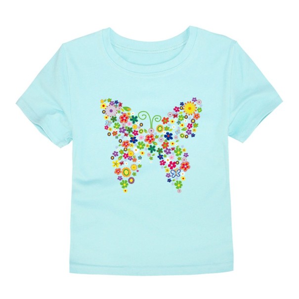Mädchen-T-Shirt mit Schmetterling J3290 hellblau 5