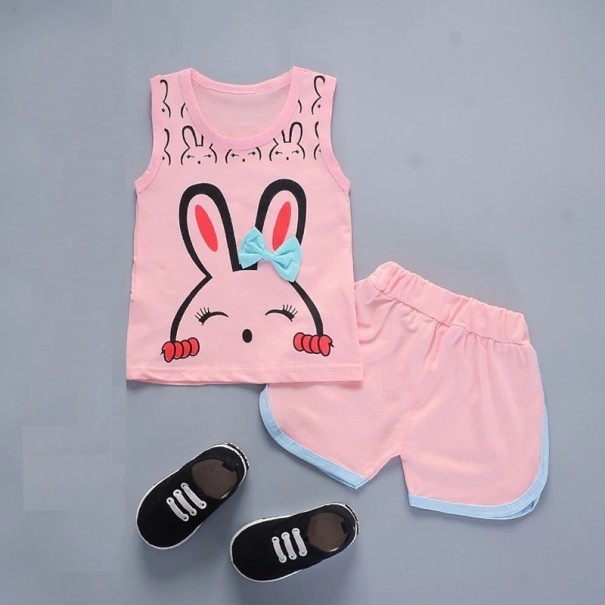 Mädchen-Tanktop und Shorts L1087 rosa 6-12 Monate