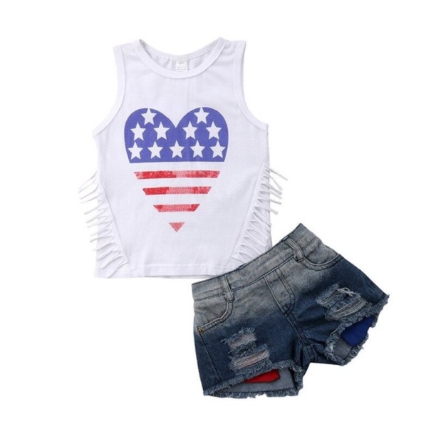 Mädchen-Tanktop und Shorts L1176 4