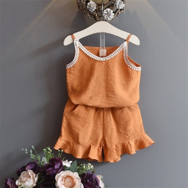 Mädchen-Tanktop und Shorts L1203 orange 3