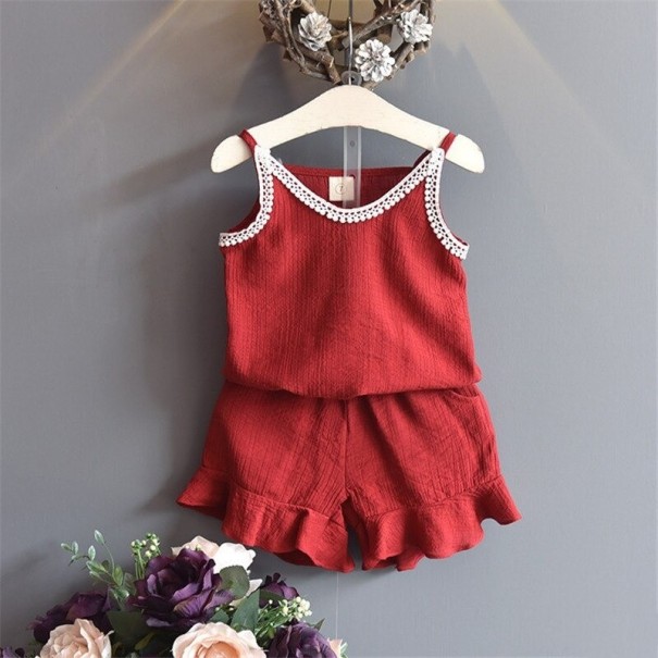 Mädchen-Tanktop und Shorts L1203 weinrot 6