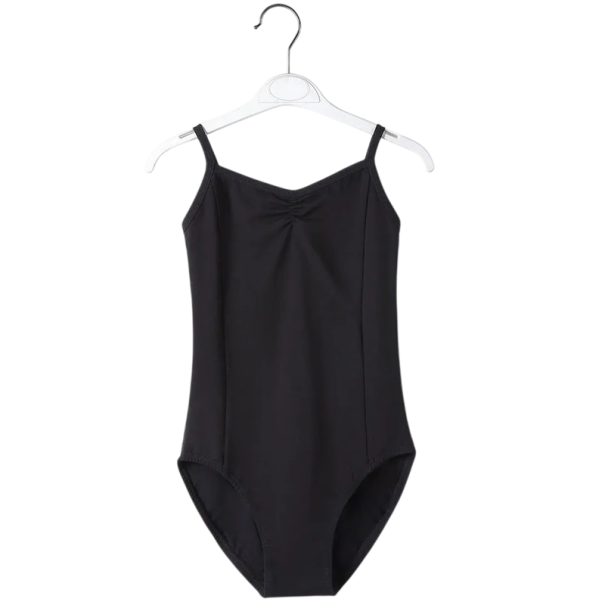 Mädchen Tanzbody mit Trägern aus elastischer Baumwolle Polyester Spandex Kleidung für Ballett Gymnastik und Tanztraining schwarz 4