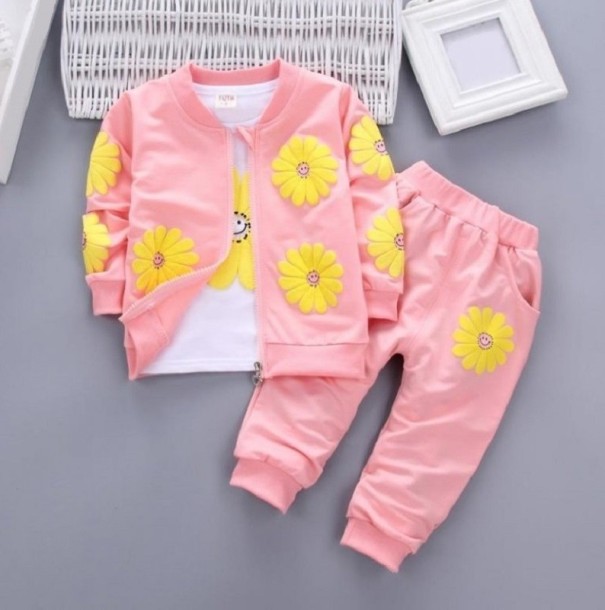Mädchen-Trainingsanzug-Set L1157 rosa 3