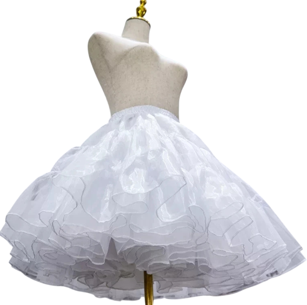 Mädchen weiße kurze Unterröcke Länge 50 cm Taillenumfang 60–100 cm Tüllunterrock für Kleid Rock für festliche und Tanzkleid 1