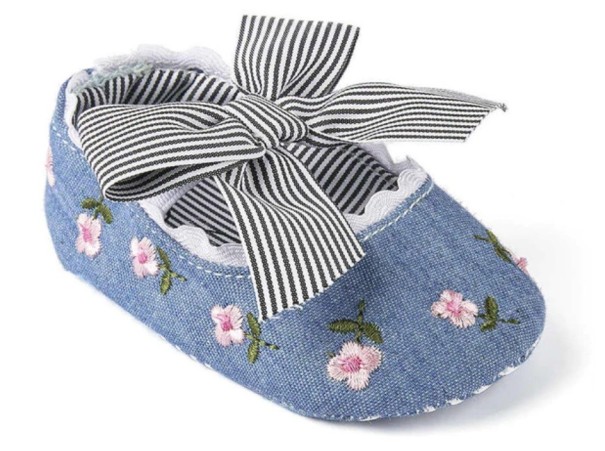 Mädchenballerinas mit Schleife blau 12-18 Monate