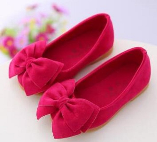 Mädchenballerinas mit Schleife dunkelrosa 23