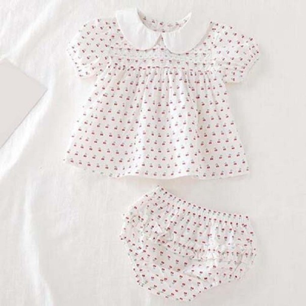 Mädchenbluse und Shorts L1367 6-12 Monate C