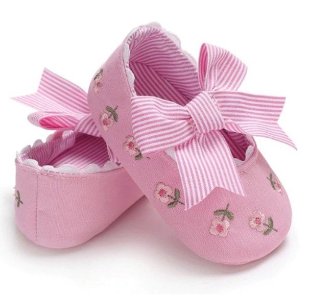 Mädchenhausschuhe mit Blumen A2488 rosa 12-18 Monate