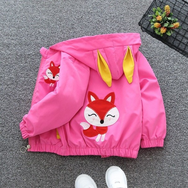 Mädchenjacke mit Fuchs L1957 dunkelrosa 4