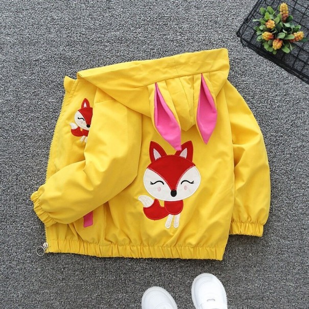 Mädchenjacke mit Fuchs L1957 gelb 9-12 Monate