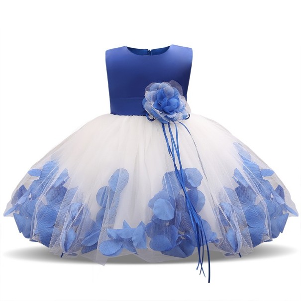 Mädchenkleid mit Rosen J2496 blau 10