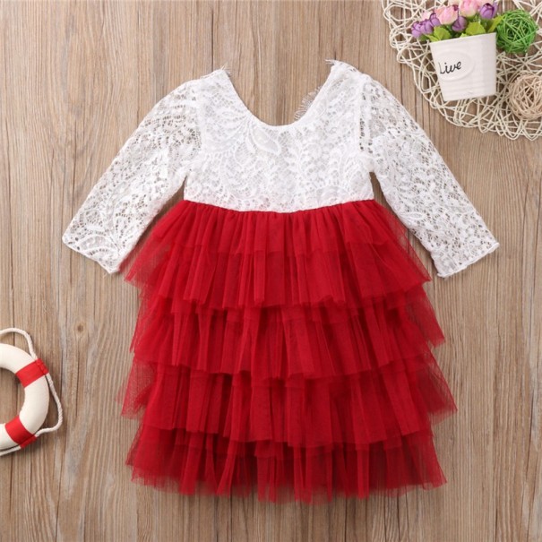 Mädchenkleid mit Rüschen J1902 rot 6-9 Monate