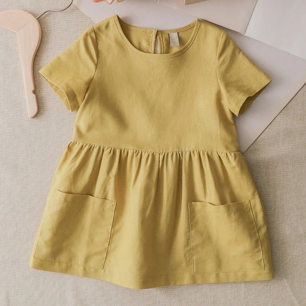 Mädchenkleid N113 gelb 2