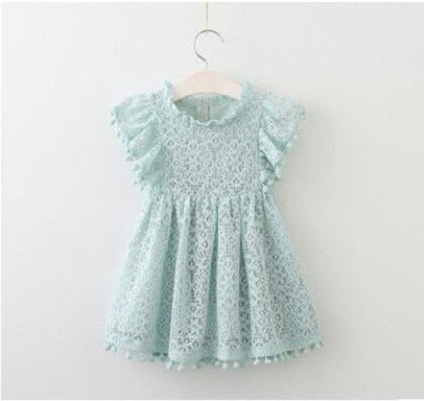 Mädchenkleid N137 türkis 8