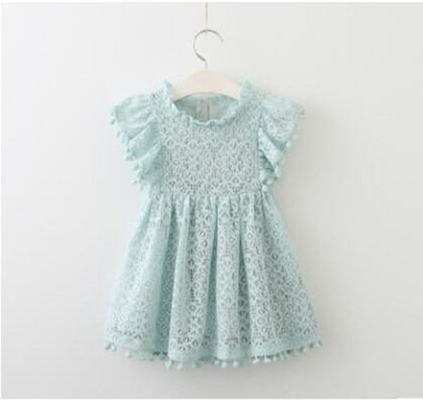 Mädchenkleid N137 türkis 2