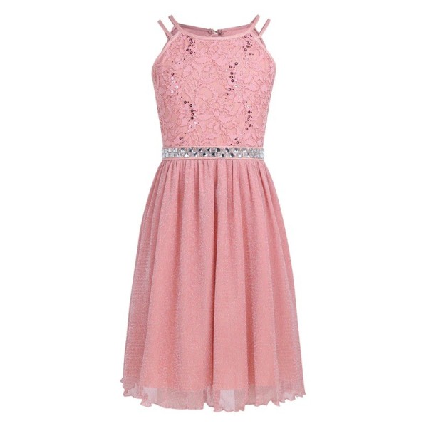 Mädchenkleid N169 rosa 12