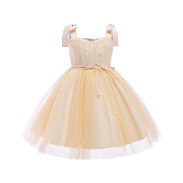 Mädchenkleid N227 hellgelb 3