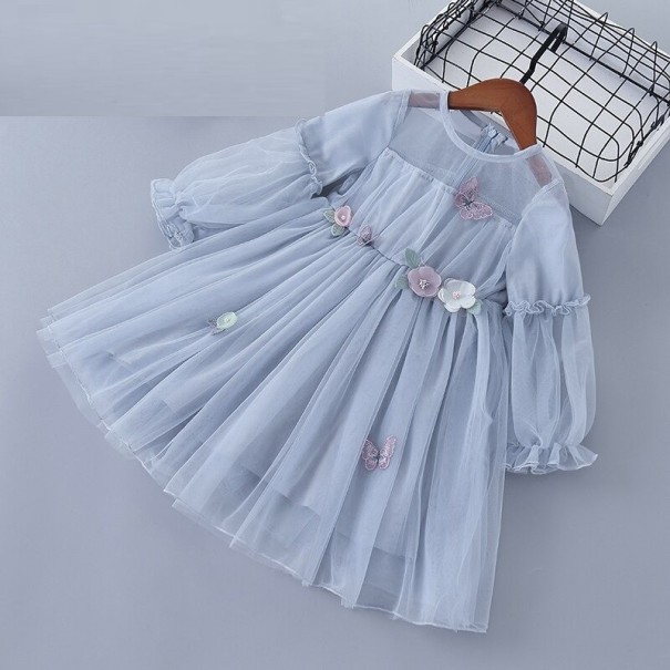 Mädchenkleid N231 blau 3