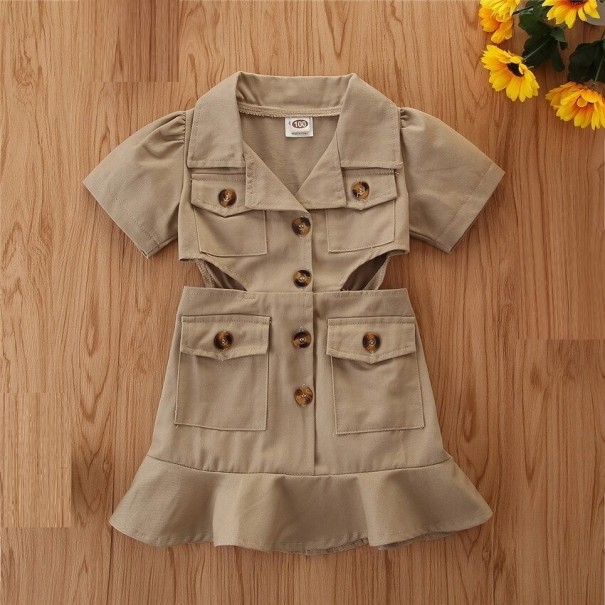 Mädchenkleid N234 khaki 4