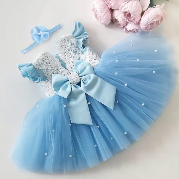 Mädchenkleid N238 hellblau 2