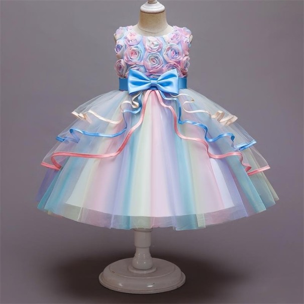 Mädchenkleid N269 blau 4