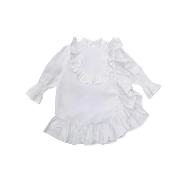 Mädchenkleid N305 weiß 4