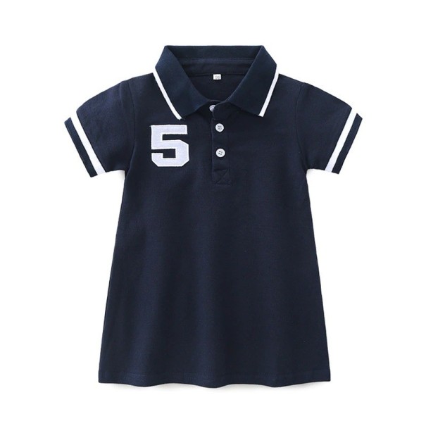 Mädchenkleid N338 dunkelblau 3