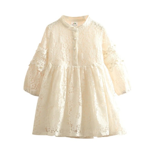 Mädchenkleid N339 weiß 12
