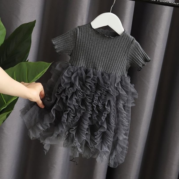 Mädchenkleid N352 dunkelgrau 5