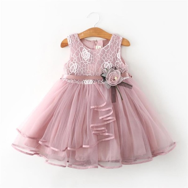 Mädchenkleid N367 rosa 5