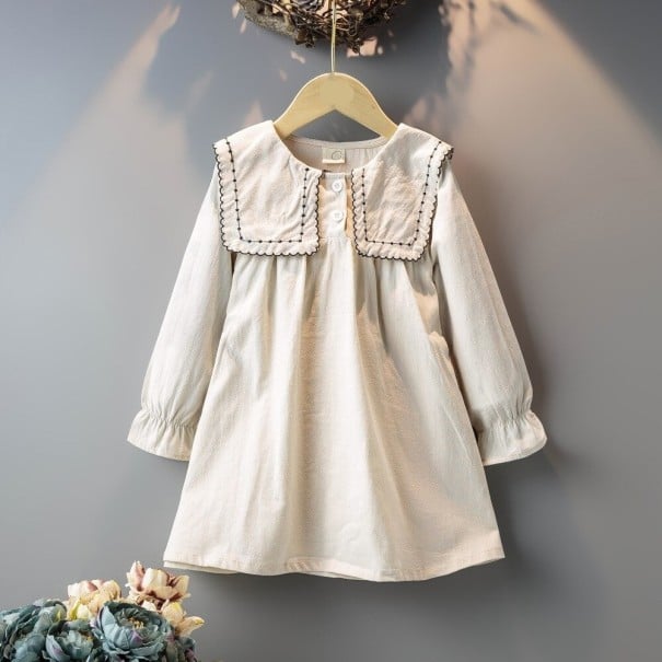 Mädchenkleid N405 beige 5